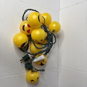 Holiday Time Emoji Smiley Smile Face String Lights -10 Lights Indoor/Outdoor